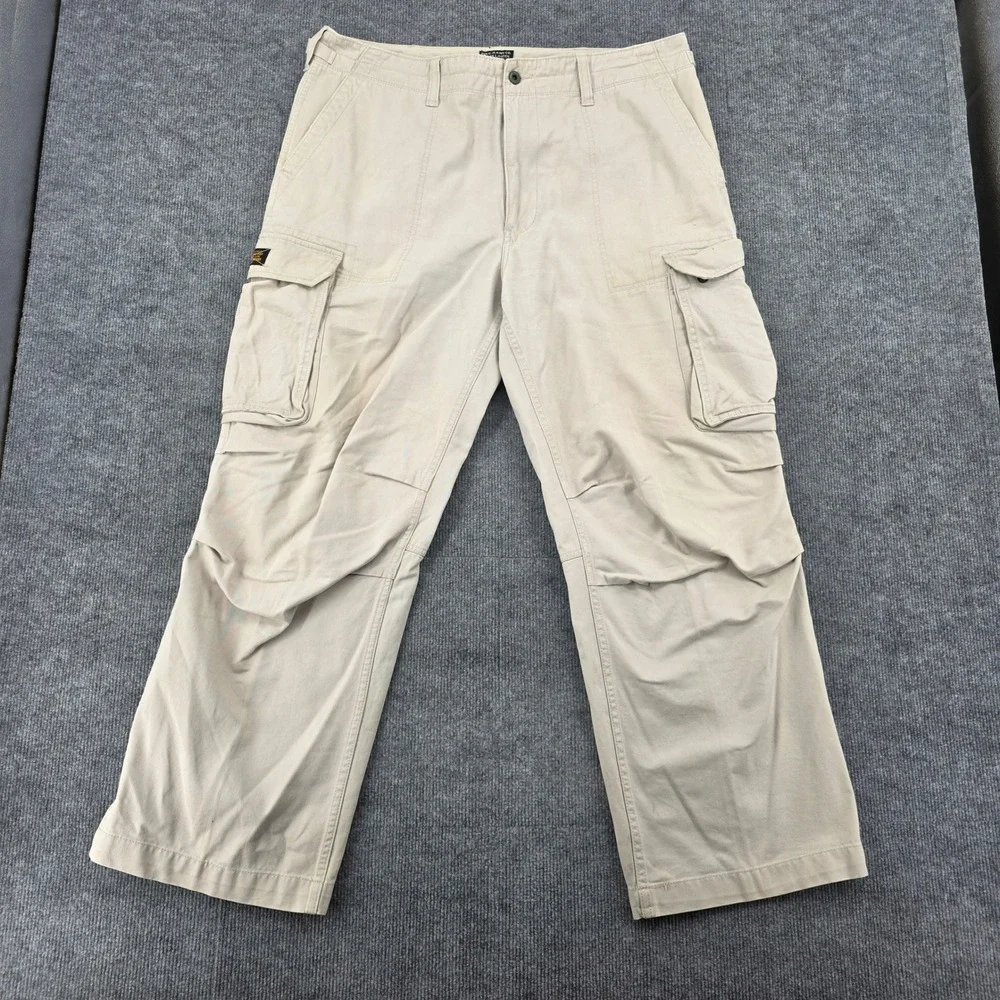 Polo Jeans Co Ralph Lauren Mens Tan Khaki Cargo Pants 38x30 Military Utility
